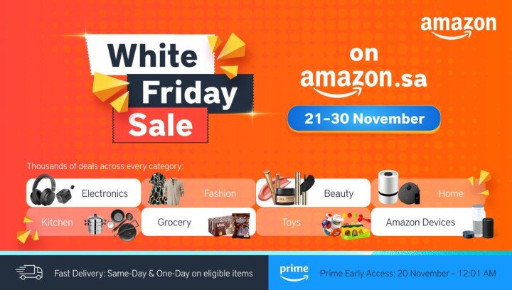 Amazon.sa White Friday Sale Returns with Thousands of Deals, Exclusive Discounts, Daily Offers, and Fast Delivery